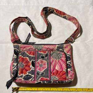 Vera Bradley Pink and Black Floral Crossbody Bag